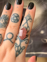 Load image into Gallery viewer, Strawberry quartz double point adjustable ring
