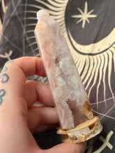 Load image into Gallery viewer, pink amethyst with flower agate tower
