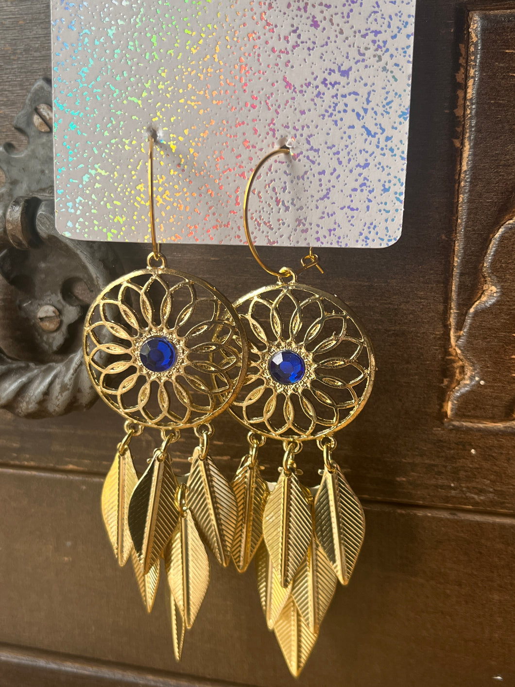 Gold colour dream catcher hoops