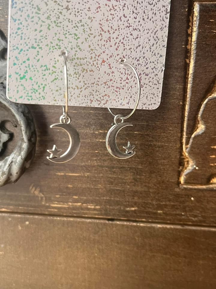 Moon and star hoops