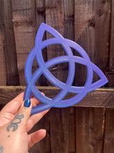 Load image into Gallery viewer, Chameleon colour shifting blue and purple 3D printed witch triquetra other colour options available
