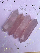 Load image into Gallery viewer, Rose quartz crystal double terminated wands
