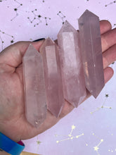 Load image into Gallery viewer, Rose quartz crystal double terminated wands
