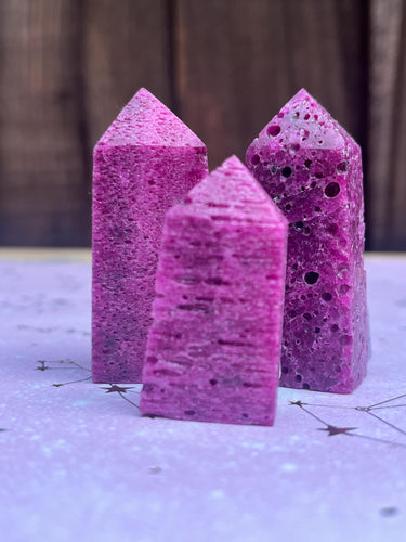 Rare honeycomb ruby crystal towers high quality