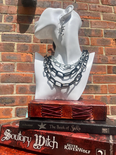 Stainless steel chunky punk chain choker necklace - The MoonPunkMagick Collection