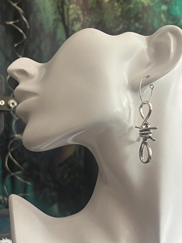 Stainless steel barbed wire hypoallergenic hoop earrings - The MoonPunkMagick Collection
