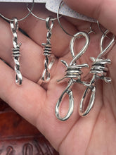 Load image into Gallery viewer, Stainless steel barbed wire hypoallergenic hoop earrings - The MoonPunkMagick Collection
