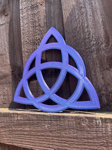 Chameleon colour shifting blue and purple 3D printed witch triquetra other colour options available