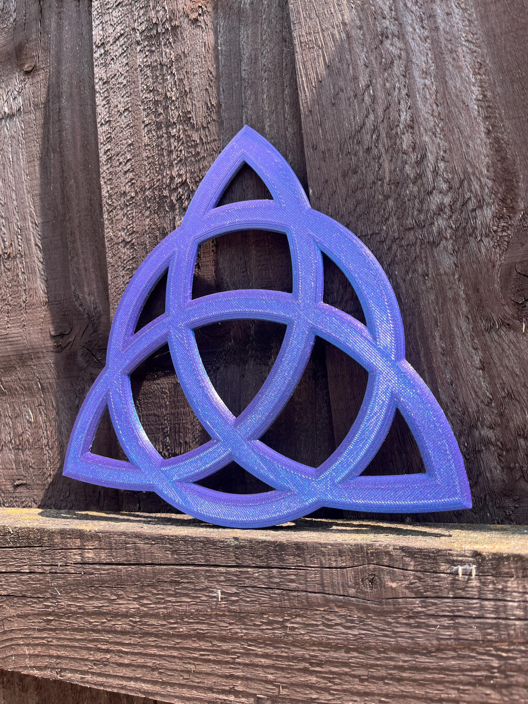 Chameleon colour shifting blue and purple 3D printed witch triquetra other colour options available