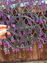Load image into Gallery viewer, Black 3D printed pentagram pentacle other colour options available
