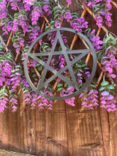Load image into Gallery viewer, Black 3D printed pentagram pentacle other colour options available
