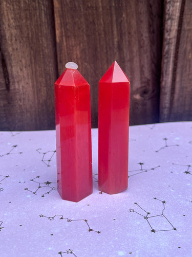 Red cats eye crystal tower