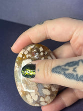 Load image into Gallery viewer, High quality flower agate palmstone carving

