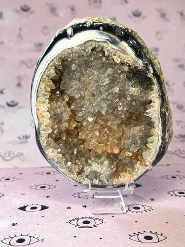 Rare Orca agate raw crystal geode