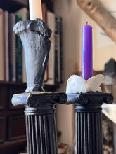 Load image into Gallery viewer, Taxidermy real animal bone gothic column spell candle holders
