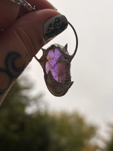 Load image into Gallery viewer, Spiked amethyst citrine pendant with stainless steel paperclip style chain
