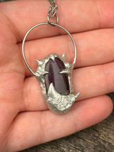 Load image into Gallery viewer, Spiked amethyst citrine pendant with stainless steel paperclip style chain
