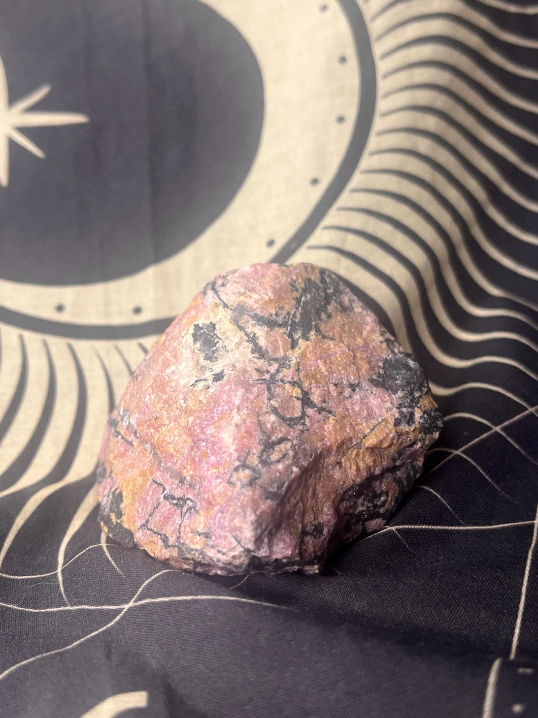 Raw high quality rhodonite crystal specimen