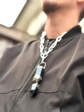 Load image into Gallery viewer, Chained sodalite pendant with stainless steel chunky chain
