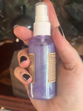 Load image into Gallery viewer, Crystal infused witchcraft ritual spray - Anti anxiety and Calming Amethyst and Tigers eye- MoonChild Magick Apothecary
