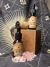 Load image into Gallery viewer, Crystal infused witchcraft ritual oil - Love and attraction Rose Quartz - MoonChild Magick Apothecary
