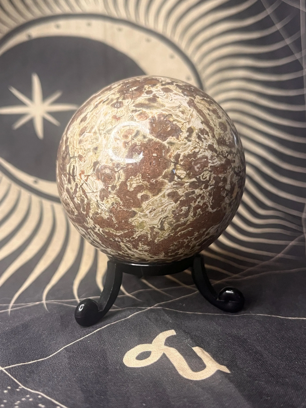 Ocean jasper crystal sphere