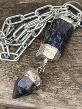 Load image into Gallery viewer, Chained sodalite pendant with stainless steel chunky chain
