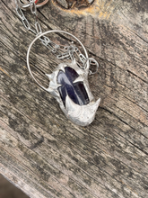 Load image into Gallery viewer, Spiked amethyst citrine pendant with stainless steel paperclip style chain
